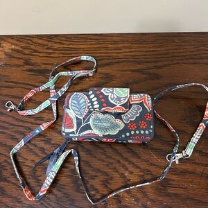 Vera Bradley Floral wristlet and phone Bag. Extra long strap, and wristlet strap